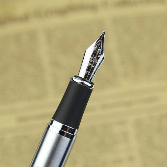 Luxury Brand Jinhao X750 Silver Stainless Steel Fountain Pen Medium 18KGP Nib School Office Supply Ink Pens Gift Stationery