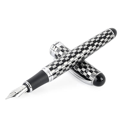 Luxury Brand Jinhao X750 Silver Stainless Steel Fountain Pen Medium 18KGP Nib School Office Supply Ink Pens Gift Stationery