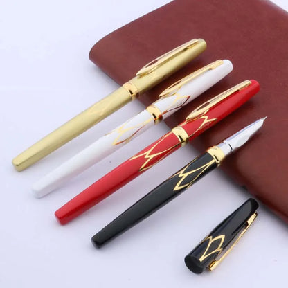 HERO Classic GOLDEN and black red Trim F Nib Fountain Pen School Student Office Gifts Stationery