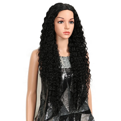 Magic Synthetic Lace Wig Wave Wigs Omber Blonde Wig High Temperature Fiber Curly Hair Wigs For Women Cosplay Lace Front Wig