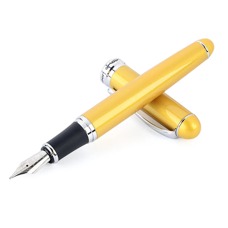 Luxury Brand Jinhao X750 Silver Stainless Steel Fountain Pen Medium 18KGP Nib School Office Supply Ink Pens Gift Stationery