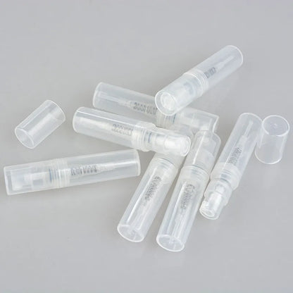 50pcs/lot 2ml 3ml 5ml Mini Plastic Spray Perfume Bottle Refillable Oil Bottles Atomizer Mini Protable Cosmetics Container