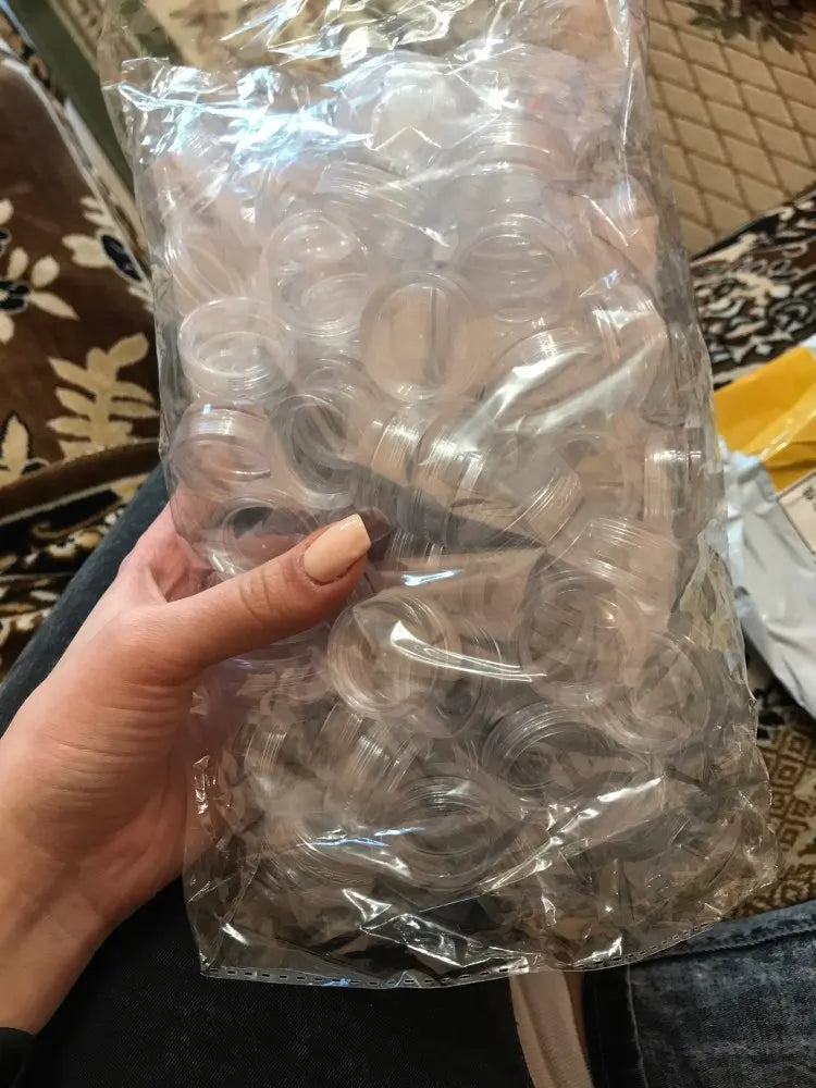 100PCS 3G Transparent Cream Jar, 3CC Mini Empty Clear Sample Container,Empty Cosmetic Containers Recipientes de Plastico