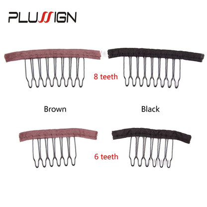 Stainless Steel Wig Combs For Wig Caps 12Pcs/Lot Factory Supply Wig Clips For Hair Extensions Best Clips For Wigs Big 8 Theeth