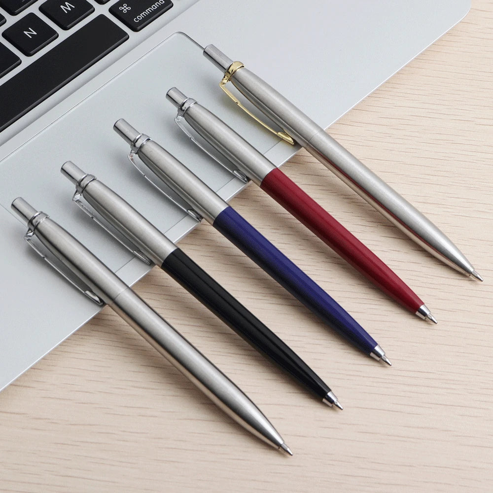 2/6/10/PCS GENKKY Ballpoint Pen Metal Materiall Press Style Ball Pens For School Office Writing Point 0.7mm Ink Color Black Blue