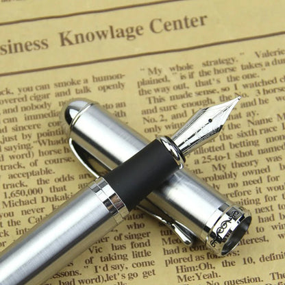 Luxury Brand Jinhao X750 Silver Stainless Steel Fountain Pen Medium 18KGP Nib School Office Supply Ink Pens Gift Stationery