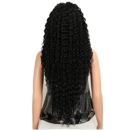 Magic Synthetic Lace Wig Wave Wigs Omber Blonde Wig High Temperature Fiber Curly Hair Wigs For Women Cosplay Lace Front Wig