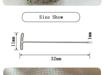 50 Pieces Wig T Pins for Holding Wigs Silver 32mm Long T-pins Styling Tools For Wig Display OLD STREET