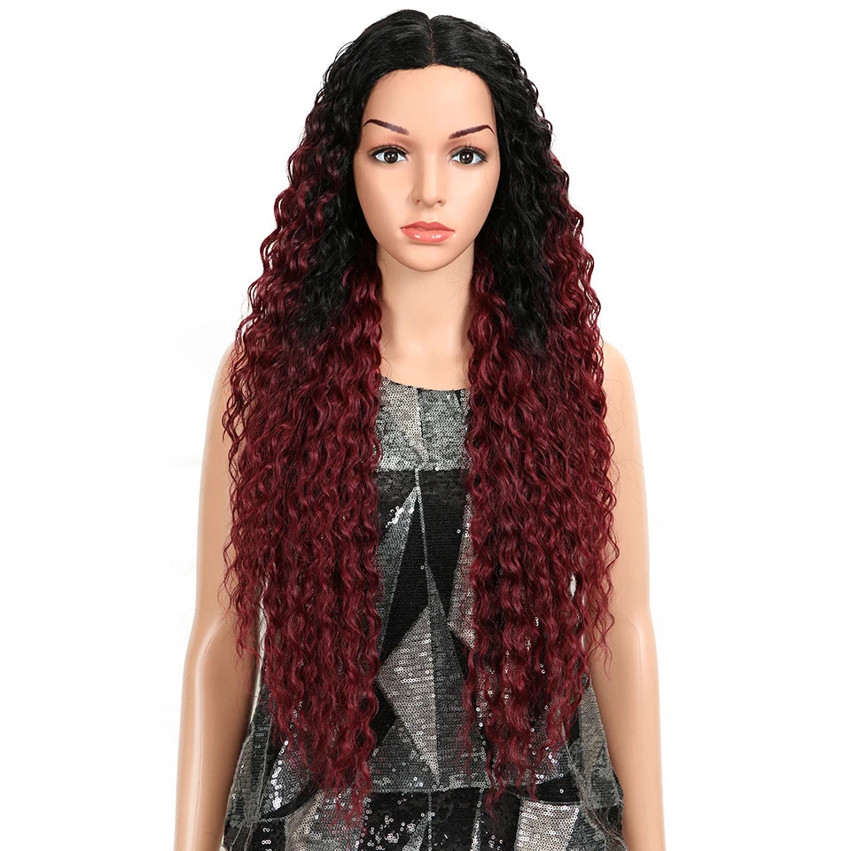 Magic Synthetic Lace Wig Wave Wigs Omber Blonde Wig High Temperature Fiber Curly Hair Wigs For Women Cosplay Lace Front Wig