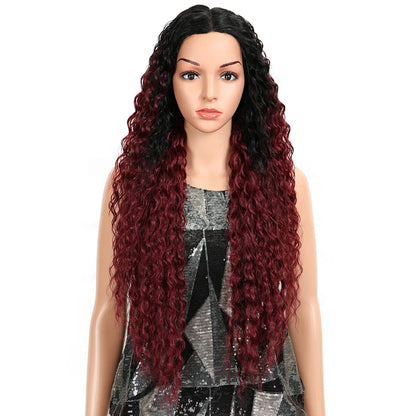Magic Synthetic Lace Wig Wave Wigs Omber Blonde Wig High Temperature Fiber Curly Hair Wigs For Women Cosplay Lace Front Wig