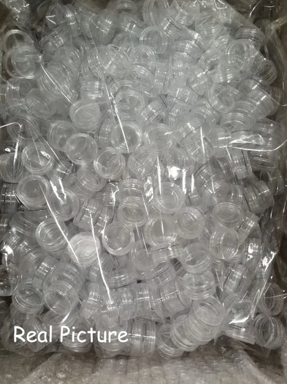 100PCS 3G Transparent Cream Jar, 3CC Mini Empty Clear Sample Container,Empty Cosmetic Containers Recipientes de Plastico