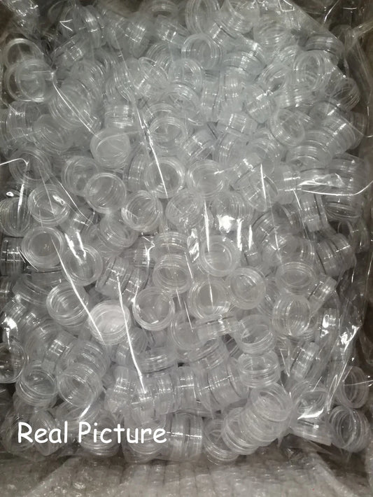 100PCS 3G Transparent Cream Jar, 3CC Mini Empty Clear Sample Container,Empty Cosmetic Containers Recipientes de Plastico