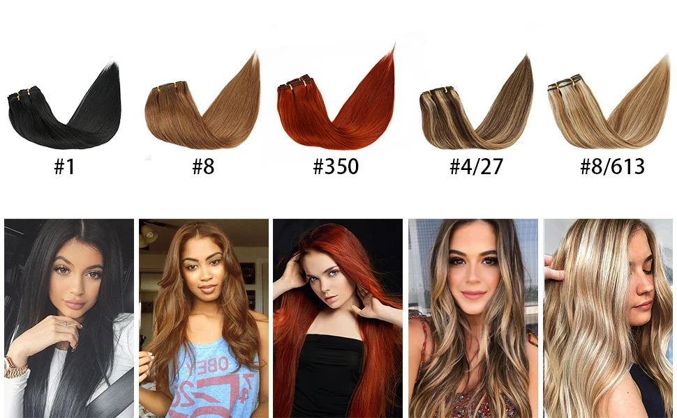 Doreen Full Head Brazilian Machine Remy Clip in Hair Extensions Human Hair 100% Real Natural Hairpiece Clips On 120G 14 To 22