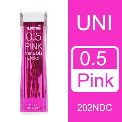 Japan Uni Nano Dia Color 0.5-202NDC Colored Mechanical Pencil Leads Refills 0.5mm Writing Supplies 202NDC Stationery