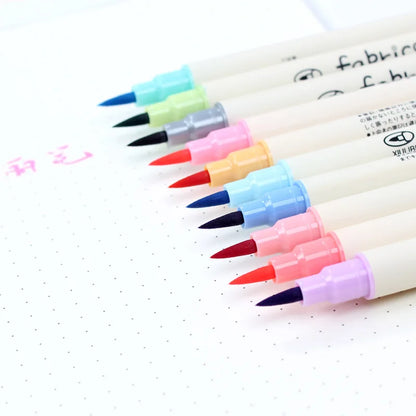 10 Colors Brush Pen Set Fabricolor Marker Pen Soft Tip Colour Brushpen Calligraphy Finecolour Brush Felt Art Markers Stationery