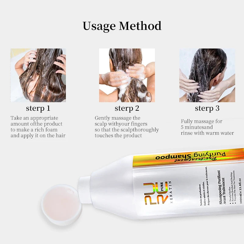 PURC Hair Purifying Shampoo Conditioner Keratin Hair Treatment Straightening Smoothing Professional Hair Care Salon Products