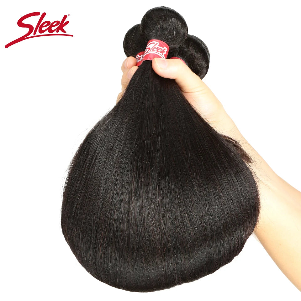 Sleek Brazilian Straight Human Hair Bundles 1/3/4 Pcs Hair Weaving Remy Bundles Human Hair Bone Straight Human Hair Extension
