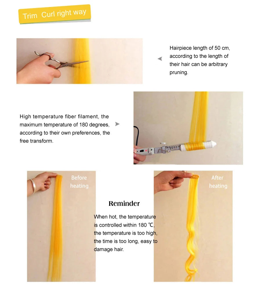 Leeons Synthetic Hair Extensions With Clips Heat Resistant Straight Hair Extensions Color Colored Black Hair Clip Womens 12G/Pcs