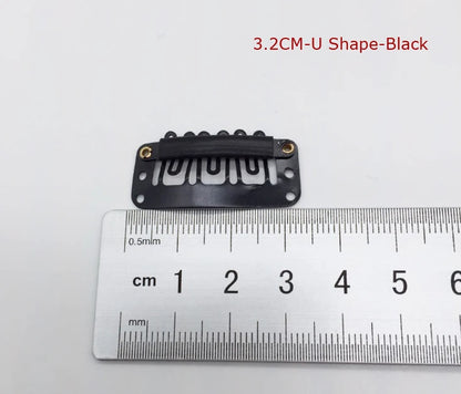 50pcs 2.3cm-3.6cm Black Brown Color Wig Clips Snap Clip For Hair Extension Wig Weft Wig PP Hairpins Large Clips Styling Tools