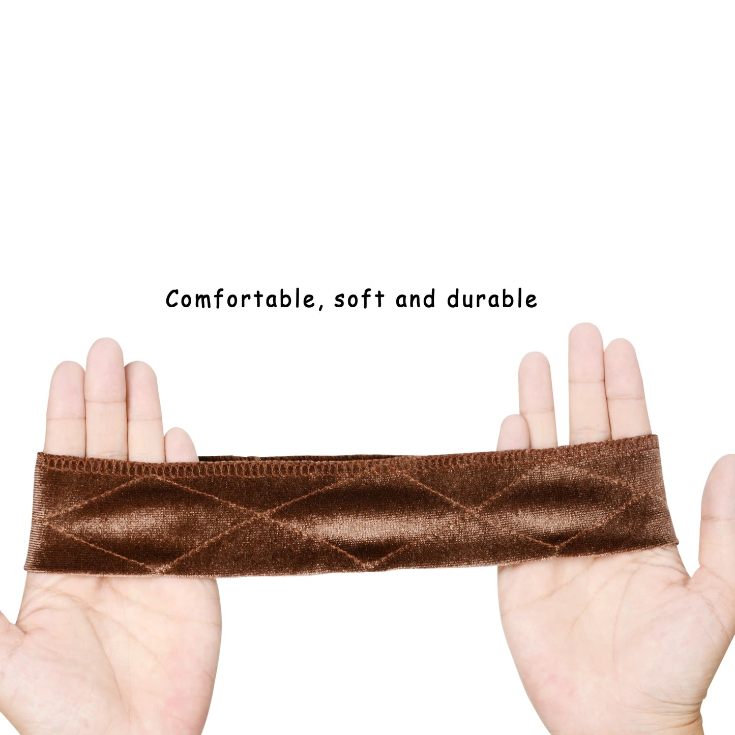 Flexible Velvet Wig Grip Scarf Comfort Head Band Adjustable Fastern Wig Beige , Dark Brown ,Brown, Black