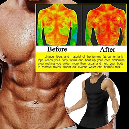Slimming Shaper Clothes Sweat Vest Fat Burner Body Belt Waist Body Building Tummy Tank Top for Man Weight Loss