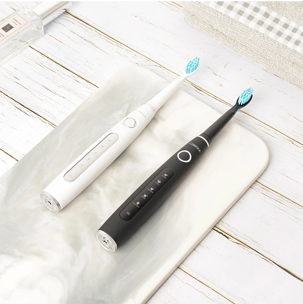 Electric Toothbrush Sonic Rechargeable Top Quality Smart Chip Toothbrush Head Replaceable Whitening Healthy Best Gift !