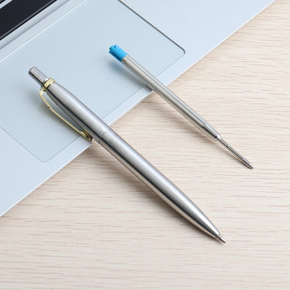 2/6/10/PCS GENKKY Ballpoint Pen Metal Materiall Press Style Ball Pens For School Office Writing Point 0.7mm Ink Color Black Blue