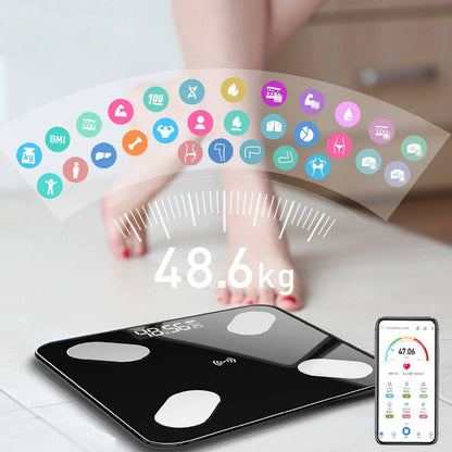 Bluetooth Body Fat Bathroom Scale Led Bathroom Weight Balance Body Composition Analyzer