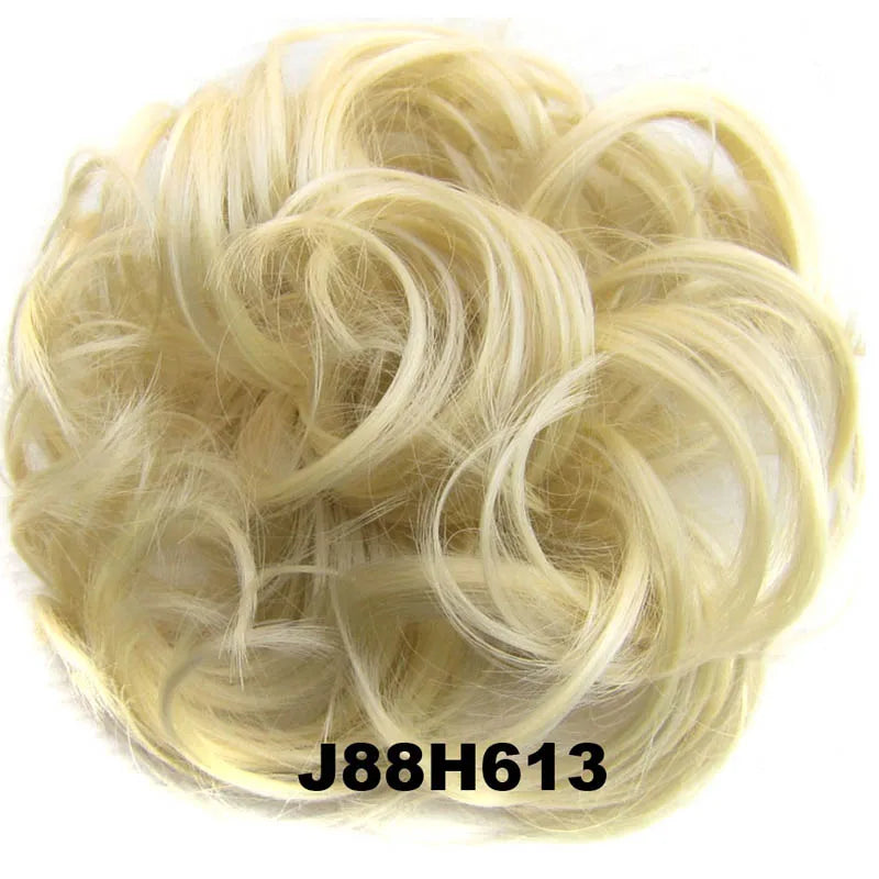 Jeedou Messy Bun Chignon Donut Hair Pad Elastic Hair Rope Rubber Band Synthetic Hairpiece Hair Accessories for Women