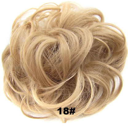 Jeedou Messy Bun Chignon Donut Hair Pad Elastic Hair Rope Rubber Band Synthetic Hairpiece Hair Accessories for Women