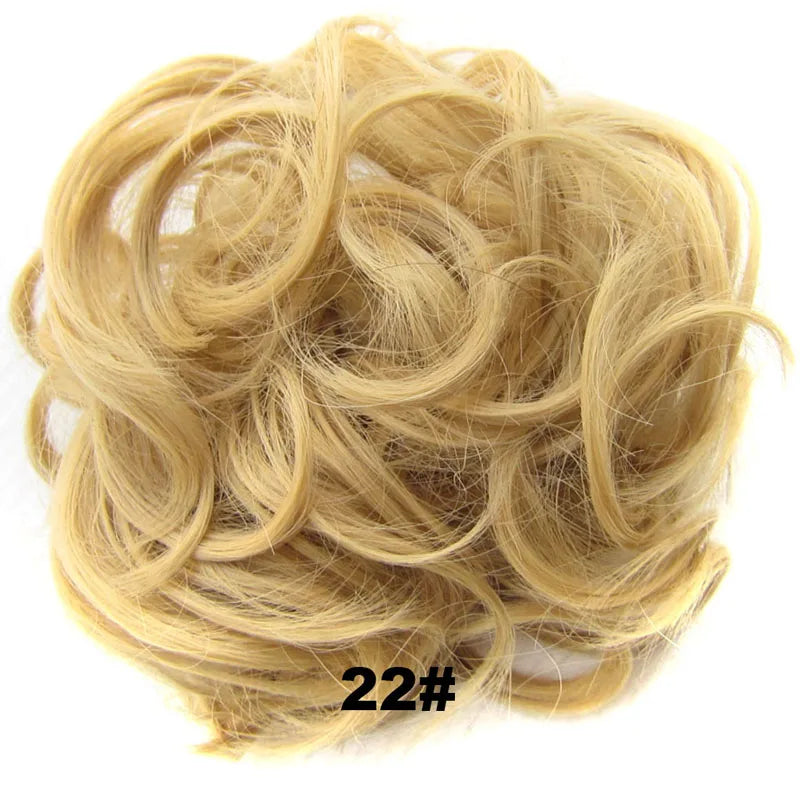 Jeedou Messy Bun Chignon Donut Hair Pad Elastic Hair Rope Rubber Band Synthetic Hairpiece Hair Accessories for Women
