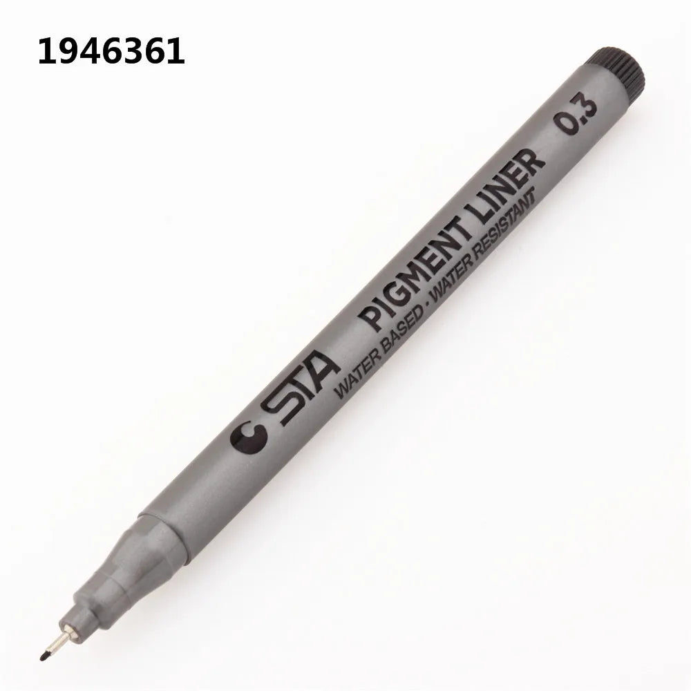 Waterproof STA Art Markers brush pen office  student School Painting Line Drawing Black fine sketch Pens art supplies