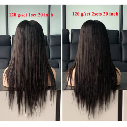 Doreen Full Head Brazilian Machine Remy Clip in Hair Extensions Human Hair 100% Real Natural Hairpiece Clips On 120G 14 To 22