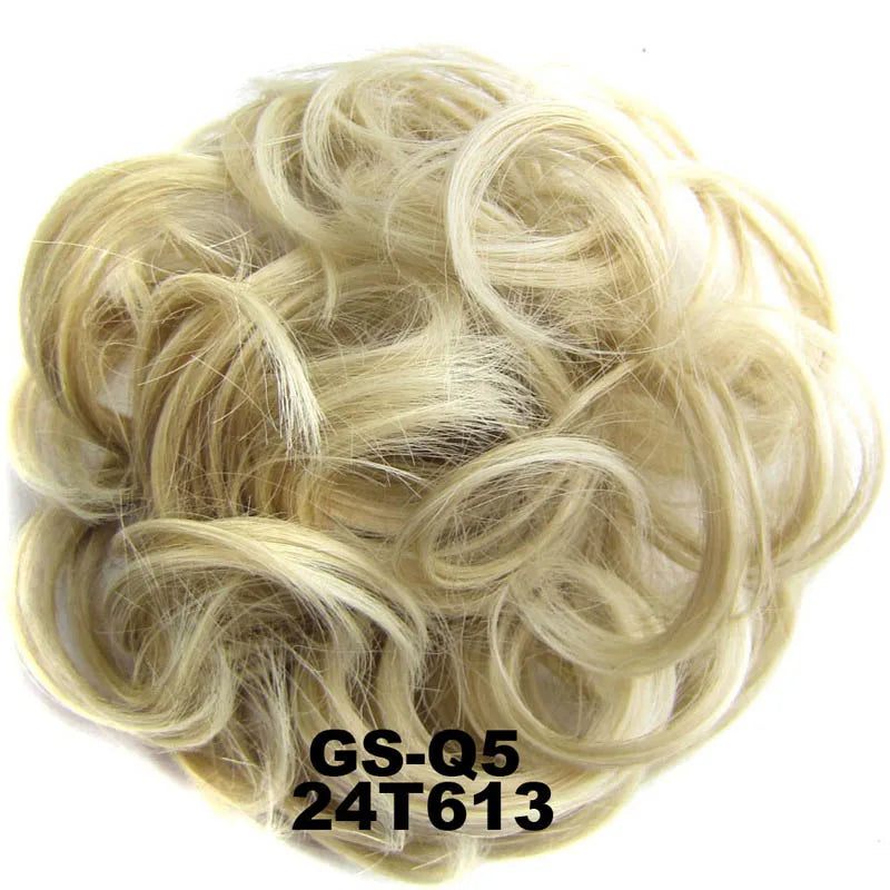 Jeedou Messy Bun Chignon Donut Hair Pad Elastic Hair Rope Rubber Band Synthetic Hairpiece Hair Accessories for Women