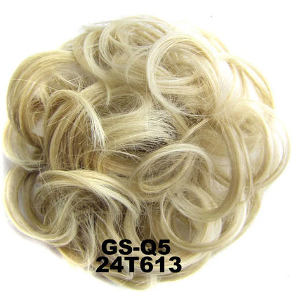 Jeedou Messy Bun Chignon Donut Hair Pad Elastic Hair Rope Rubber Band Synthetic Hairpiece Hair Accessories for Women