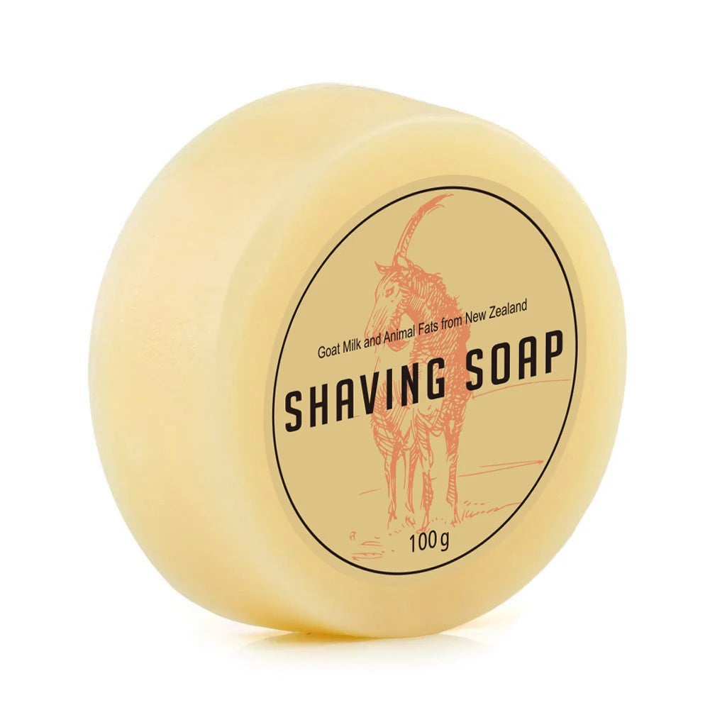 100g Goat Milk Men Beard Shaving Soap Cream Foaming Lather for Men Razor Barber Salon Traditional Man Wet Shaving Tool 3.5OZ