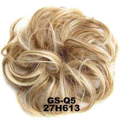 Jeedou Messy Bun Chignon Donut Hair Pad Elastic Hair Rope Rubber Band Synthetic Hairpiece Hair Accessories for Women