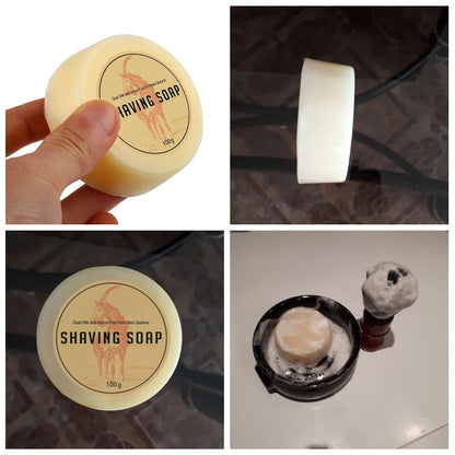 100g Goat Milk Men Beard Shaving Soap Cream Foaming Lather for Men Razor Barber Salon Traditional Man Wet Shaving Tool 3.5OZ
