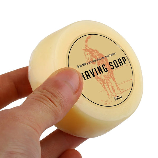 100g Goat Milk Men Beard Shaving Soap Cream Foaming Lather for Men Razor Barber Salon Traditional Man Wet Shaving Tool 3.5OZ