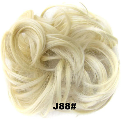 Jeedou Messy Bun Chignon Donut Hair Pad Elastic Hair Rope Rubber Band Synthetic Hairpiece Hair Accessories for Women