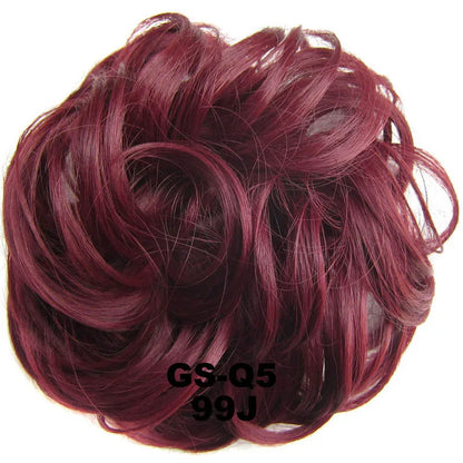 Jeedou Messy Bun Chignon Donut Hair Pad Elastic Hair Rope Rubber Band Synthetic Hairpiece Hair Accessories for Women