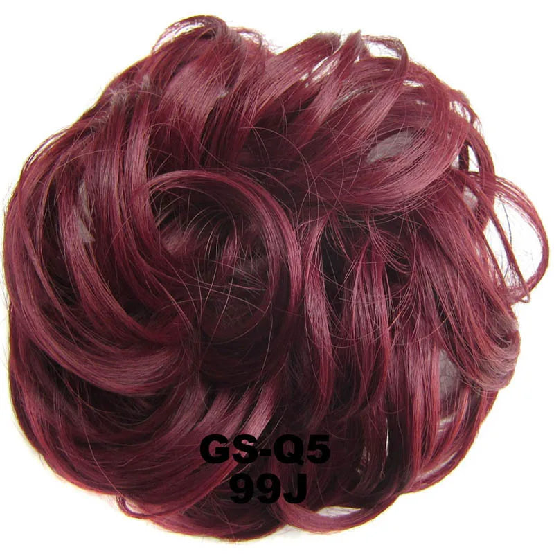 Jeedou Messy Bun Chignon Donut Hair Pad Elastic Hair Rope Rubber Band Synthetic Hairpiece Hair Accessories for Women