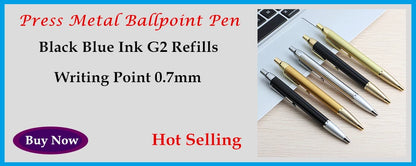 2/6/10/PCS GENKKY Ballpoint Pen Metal Materiall Press Style Ball Pens For School Office Writing Point 0.7mm Ink Color Black Blue