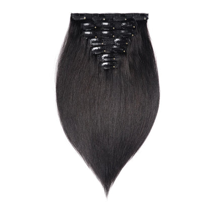Doreen Full Head Brazilian Machine Remy Clip in Hair Extensions Human Hair 100% Real Natural Hairpiece Clips On 120G 14 To 22