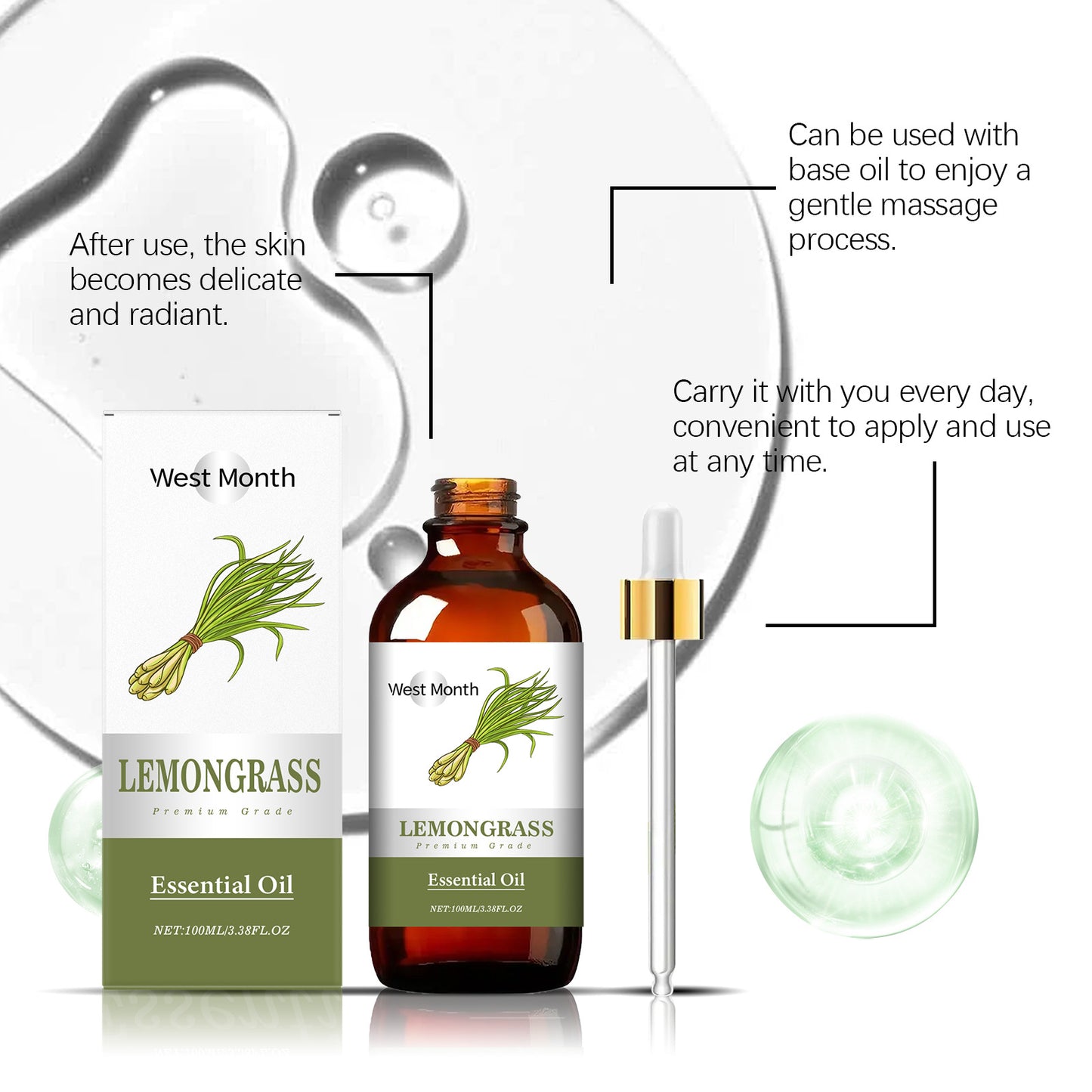 Lemongrass Soothing Essential Oil Moisturizing Brightening Whitening Plant Fragrance Smoothing Refreshing Relaxing Essential Oil