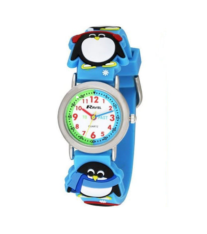 Ravel Children Girls & Boys 3D Cartoon Time Teacher Watch Penguin R1513.72