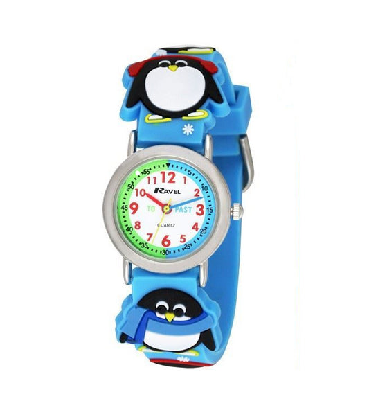 Ravel Children Girls & Boys 3D Cartoon Time Teacher Watch Penguin R1513.72