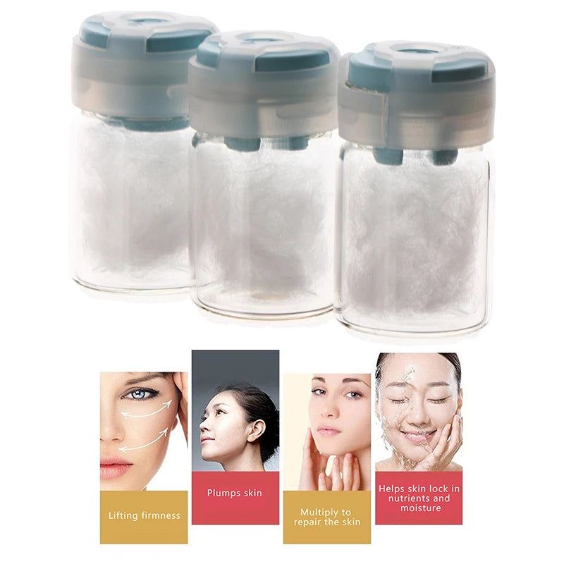 5 Bottles Pure Collagen Ball Natural Silk Protein Anti Aging Essence Firming Wrinkle Removal Facial Serum Cosmetics