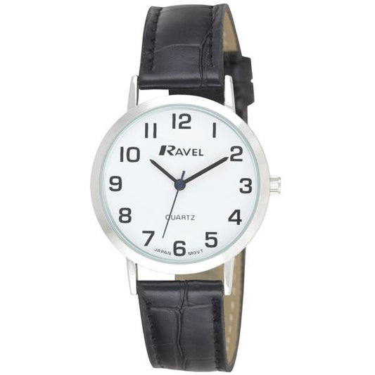 Ravel Mens Classic Strap Black/Silver Watch R0102.02.1A