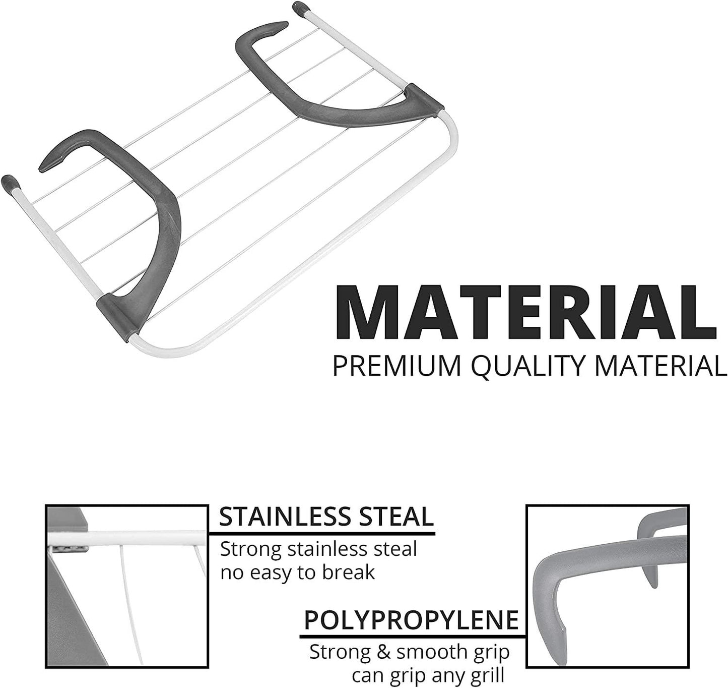 Radiator Airer With 5 Adjustable Arms For Drying Clothes Max Temp 70c